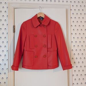 Women's Orange Double-Breasted Jacket